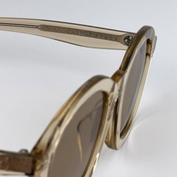 NEW Celine CL40017F 57E Transparent Peach Brown Round Women Sunglasses CL 40017F - Picture 11 of 13